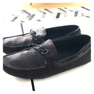 Tod’s Brown leather mens tie driver size 8 1/2